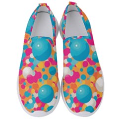 Circles Art Seamless Repeat Bright Colors Colorful Men s Slip On Sneakers by 99art