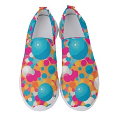 Circles Art Seamless Repeat Bright Colors Colorful Women s Slip On Sneakers by 99art