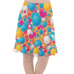 Circles Art Seamless Repeat Bright Colors Colorful Fishtail Chiffon Skirt by 99art
