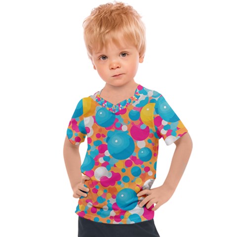 Circles Art Seamless Repeat Bright Colors Colorful Kids  Sports Tee by 99art