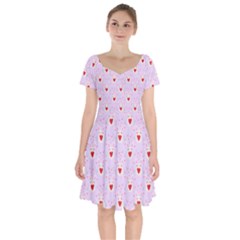 Easter Easter Bunny Hearts Seamless Tile Cute Short Sleeve Bardot Dress by 99art