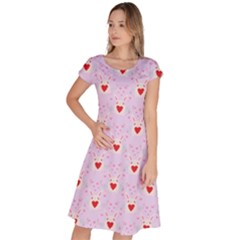 Easter Easter Bunny Hearts Seamless Tile Cute Classic Short Sleeve Dress by 99art