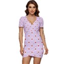 Easter Easter Bunny Hearts Seamless Tile Cute Low Cut Cap Sleeve Mini Dress View1