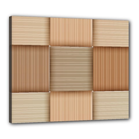 Wooden Wickerwork Texture Square Pattern Canvas 24  X 20  (stretched) by 99art