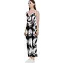 Black And White Deadhead Grateful Dead Steal Your Face Pattern V-Neck Spaghetti Strap Tie Front Jumpsuit View2