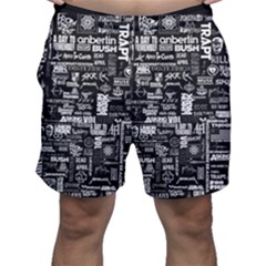 Music Pattern Black White Men s Shorts by 99art
