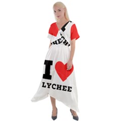 I Love Lychee  Cross Front Sharkbite Hem Maxi Dress by ilovewhateva