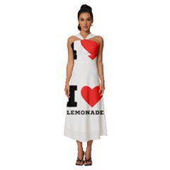 I Love Lemonade Sleeveless Cross Front Cocktail Midi Chiffon Dress by ilovewhateva