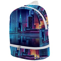 Digital Art Artwork Illustration Vector Buiding City Zip Bottom Backpack by 99art
