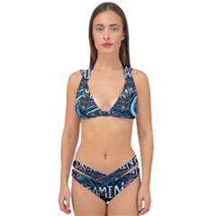Graffiti Art Psychedelic Art Graphic Design Modern Art Double Strap Halter Bikini Set by 99art