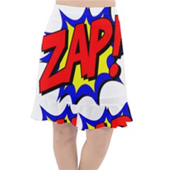 Zap Comic Book Fight Fishtail Chiffon Skirt by 99art