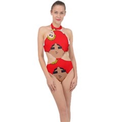 Comic-characters-grandfather Halter Side Cut Swimsuit by 99art