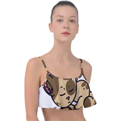 Cat-cartoon-pet-kitten-character Frill Bikini Top by 99art