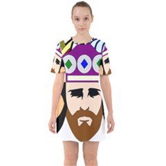 Comic-characters-eastern-magi-sages Sixties Short Sleeve Mini Dress by 99art
