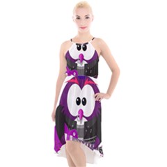 Bird-music-animation-animal High-low Halter Chiffon Dress  by 99art