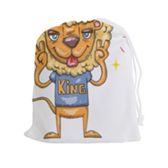 Animation-lion-animals-king-cool Drawstring Pouch (2xl) by 99art
