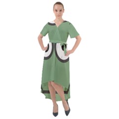 Cartoon-cute-frankenstein-halloween Front Wrap High Low Dress by 99art