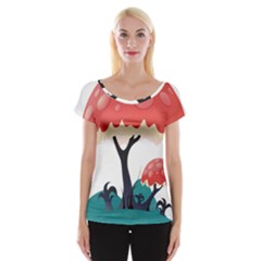 Tree-art-trunk-artwork-cartoon Cap Sleeve Top by 99art