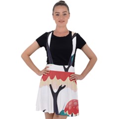 Tree-art-trunk-artwork-cartoon Velvet Suspender Skater Skirt by 99art
