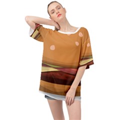 Hamburger-cheeseburger-burger-lunch Oversized Chiffon Top by 99art