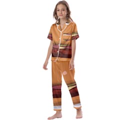 Hamburger-cheeseburger-burger-lunch Kids  Satin Short Sleeve Pajamas Set by 99art