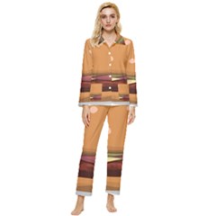 Hamburger-cheeseburger-burger-lunch Womens  Long Sleeve Velvet Pocket Pajamas Set by 99art