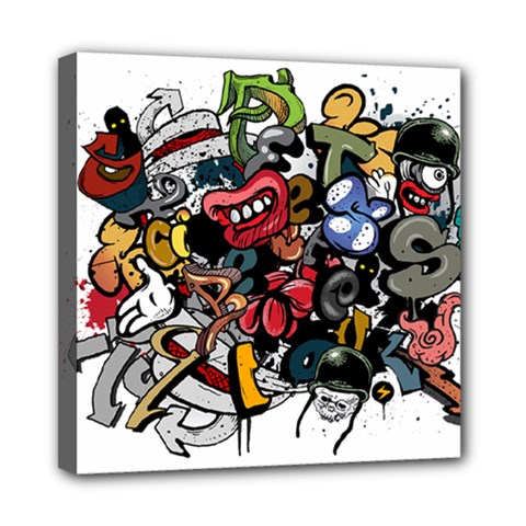 Mural Graffiti Paint Mini Canvas 8  X 8  (stretched) by 99art