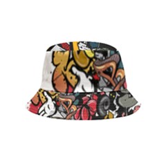 Mural Graffiti Paint Inside Out Bucket Hat (kids) by 99art