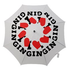 I Love Gin Hook Handle Umbrellas (small) by ilovewhateva