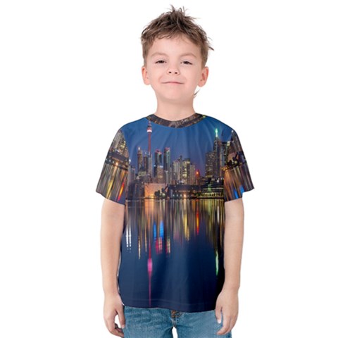 Seaside River Kids  Cotton Tee by artworkshop