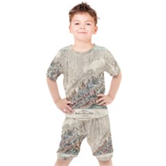 Mountain View Mountain Top Infographics Map Kids  Tee And Shorts Set by B30l