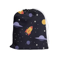 Cosmos Rockets Spaceships Ufos Drawstring Pouch (xl) by Cowasu