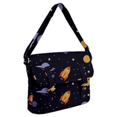 Cosmos Rockets Spaceships Ufos Buckle Messenger Bag by Cowasu