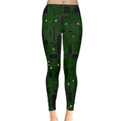 Circuit Board Conductor Tracks Inside Out Leggings by Cowasu
