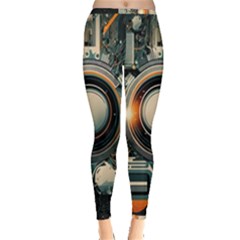 Illustrations Technology Robot Internet Processor Inside Out Leggings by Cowasu