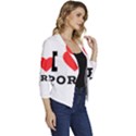 I love pork  Women s Casual 3/4 Sleeve Spring Jacket View3