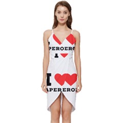 I Love Aperol Wrap Frill Dress by ilovewhateva