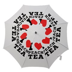 I Love Peach Tea Hook Handle Umbrellas (small) by ilovewhateva