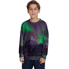 Fantasy Pyramid Mystic Space Aurora Kids  Long Sleeve Jersey by Cowasu