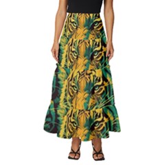 Tiger Tiered Ruffle Maxi Skirt by danenraven