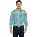 Butterfly Flower Blue Background Men s Long Sleeve  Shirt View1