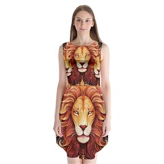 Lion Star Sign Astrology Horoscope Sleeveless Chiffon Dress   by Bangk1t