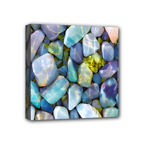 Stones Gems Multi Colored Rocks Mini Canvas 4  X 4  (stretched) by Bangk1t