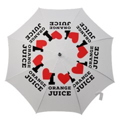 I Love Orange Juice Hook Handle Umbrellas (small) by ilovewhateva
