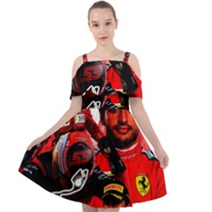 Carlos Sainz Cut Out Shoulders Chiffon Dress by Boster123