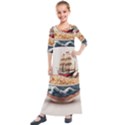 Noodles Pirate Chinese Food Food Kids  Quarter Sleeve Maxi Dress View1
