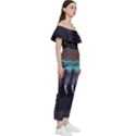Elephant Tusks Trunk Wildlife Africa Off Shoulder Ruffle Top Jumpsuit View3