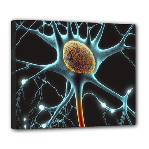 Organism Neon Science Deluxe Canvas 24  X 20  (stretched) by Ndabl3x