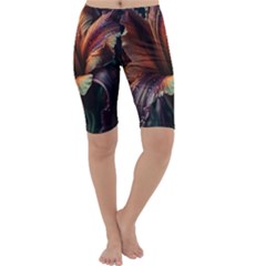 Flower Orange Lilly Cropped Leggings  by Ndabl3x