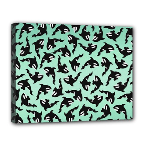 Orca Killer Whale Fish Canvas 14  X 11  (stretched) by Ndabl3x